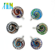 12 unids / caja MC0004 Metal Edge Jewelry Collares hechos a mano Colgantes de lampwork de moda